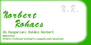 norbert rohacs business card
